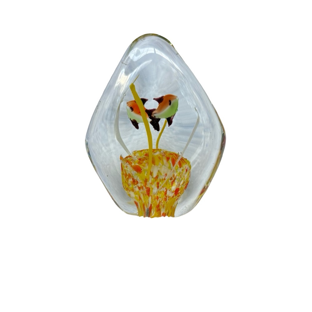 Colorful Glass Fish Paperweight